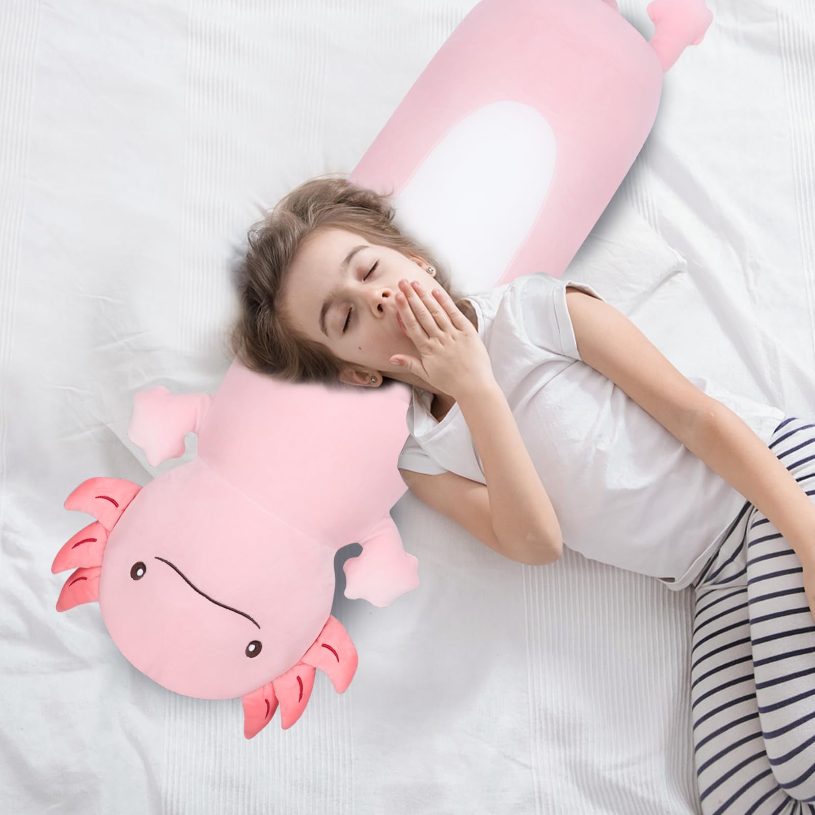 Dalmao soft pink axolotl stuffed animal, perfect for cuddles and play.
