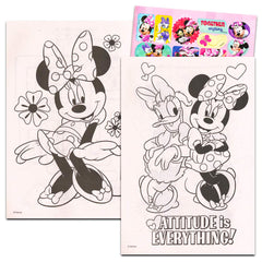 Dalmatian Press Minnie coloring pages showing games and mazes for focused play