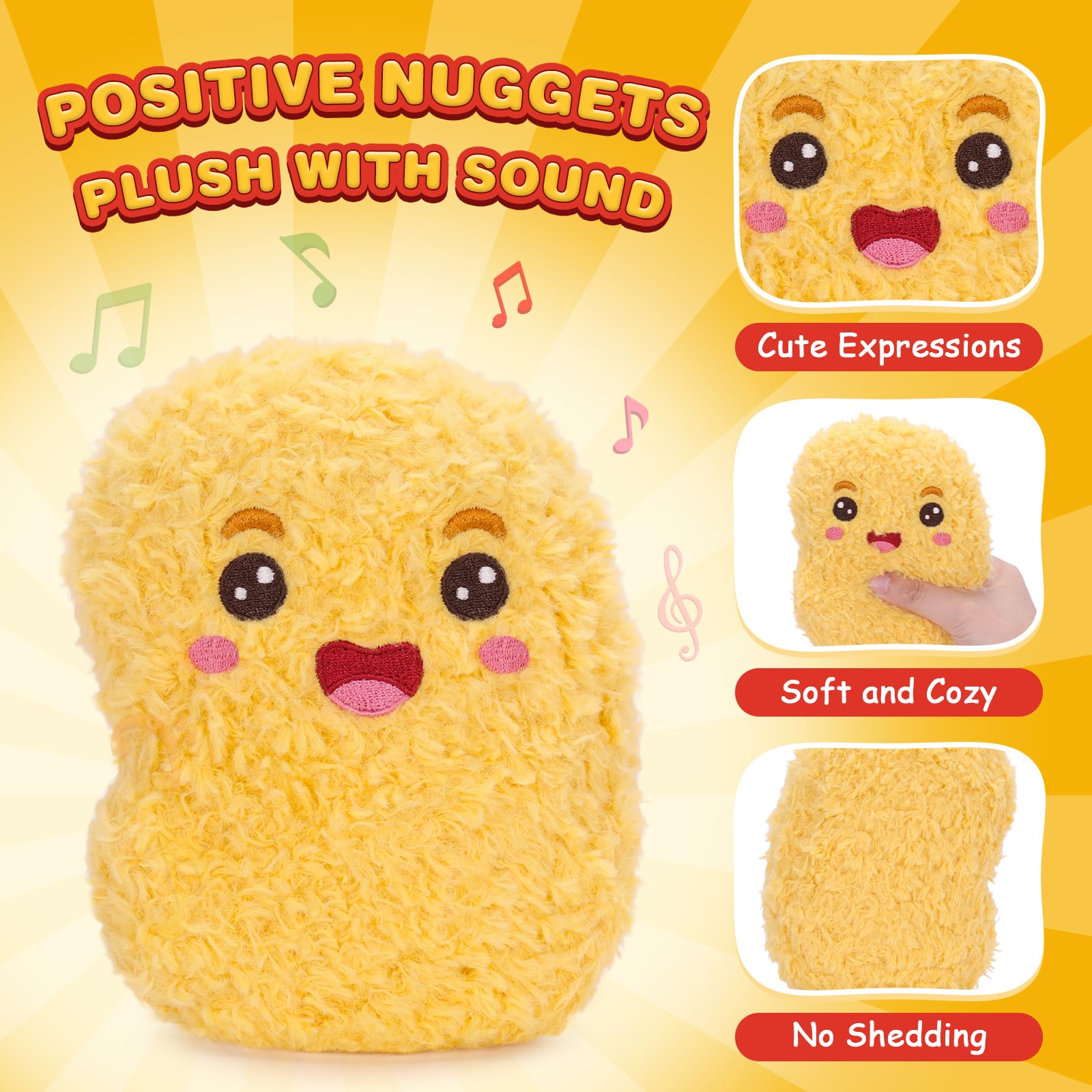 Dalycro Positive Nuggets Chicken material detail, features soft flannelette for gentle hugs.
