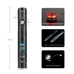 DAMIENSABER ABS shell in black or transparent for a custom look.