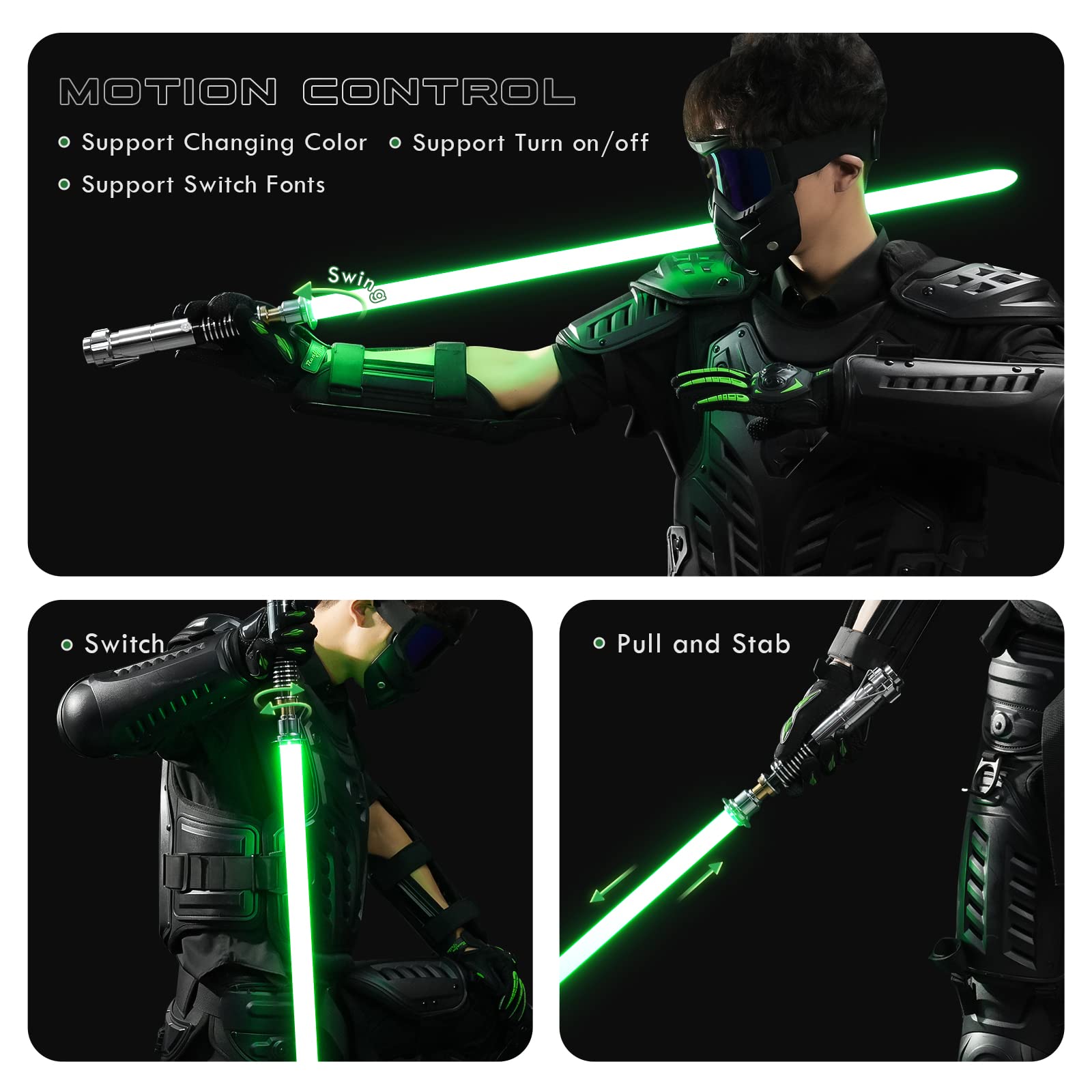 DAMIENSABER versatile use cases for cosplay events and practice.