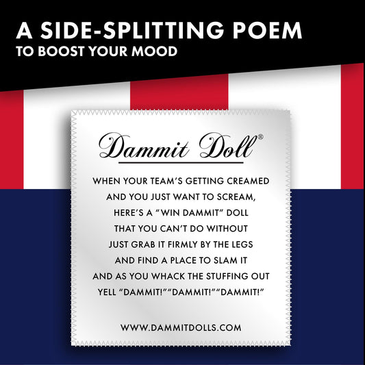 Dammit Doll random color pattern for rapid game-day venting and laughs.