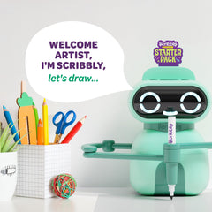 All-in-one creative kit includes Scribbly Bot, dock, cards, and tools.