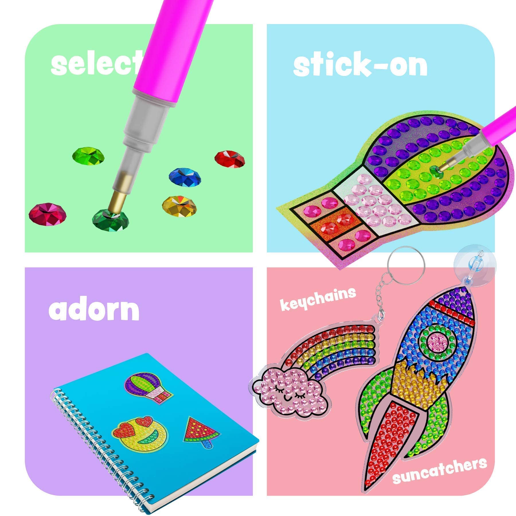 Dan&Darci stylus and wax enable precise, mess-free gem placement.