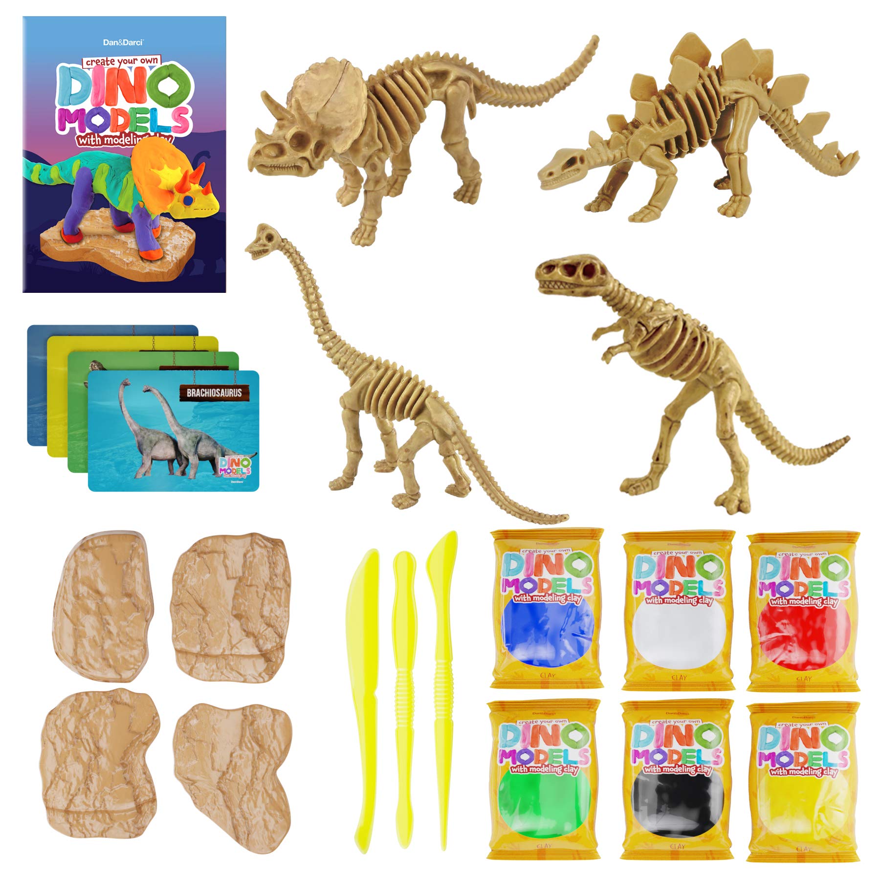 Dan&Darci Dino Models kit clay colors for colorful sculpting.