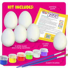 Dan&Darci Easter Egg Squishy Paint Kit blank eggs ready for coloring on a canvas