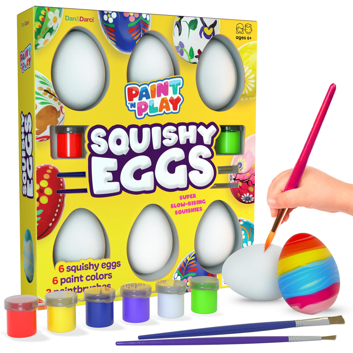 Dan&Darci Easter Egg Squishy Paint Kit packaging shows the complete set for decoration
