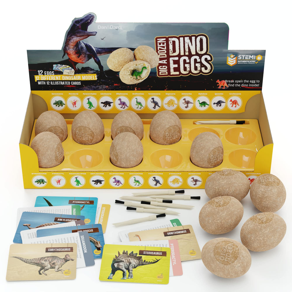 Dan&Darci excavate, learn, and imagine with this dinosaur dig set