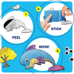 Dan&Darci foil art kit foam stickers included for bright animal crafts.