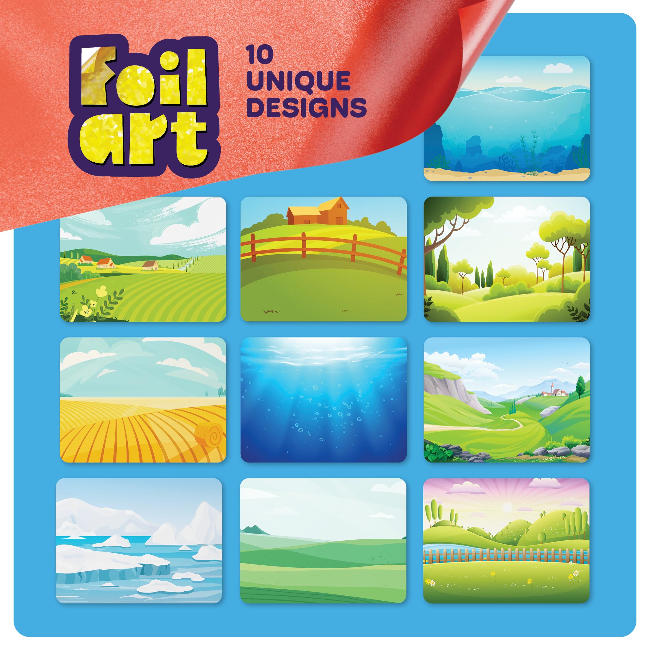 Dan&Darci foil art kit ten picture canvases spark imaginative tales.