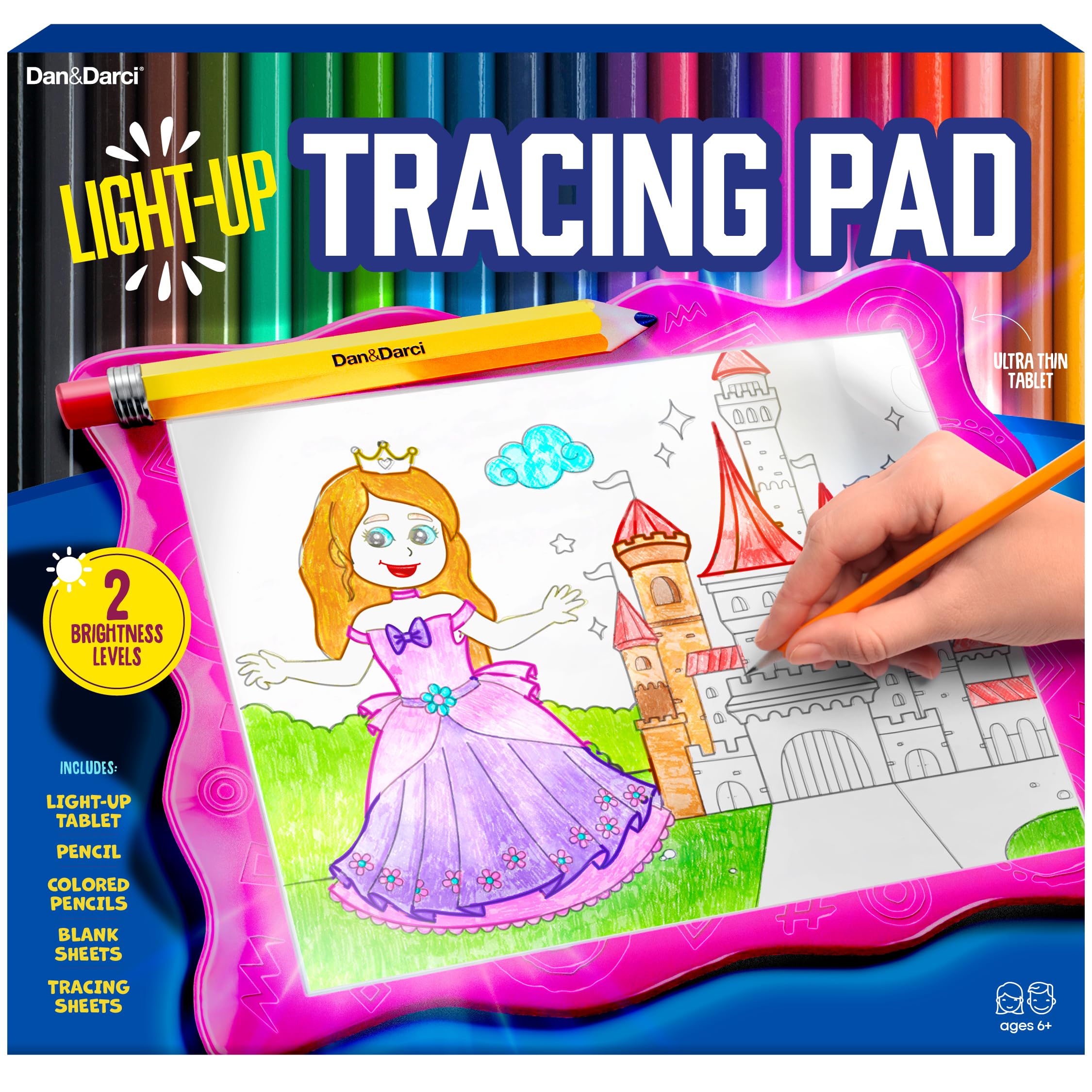 Dan&Darci light-up tracing pad on table promotes creative tracing sessions