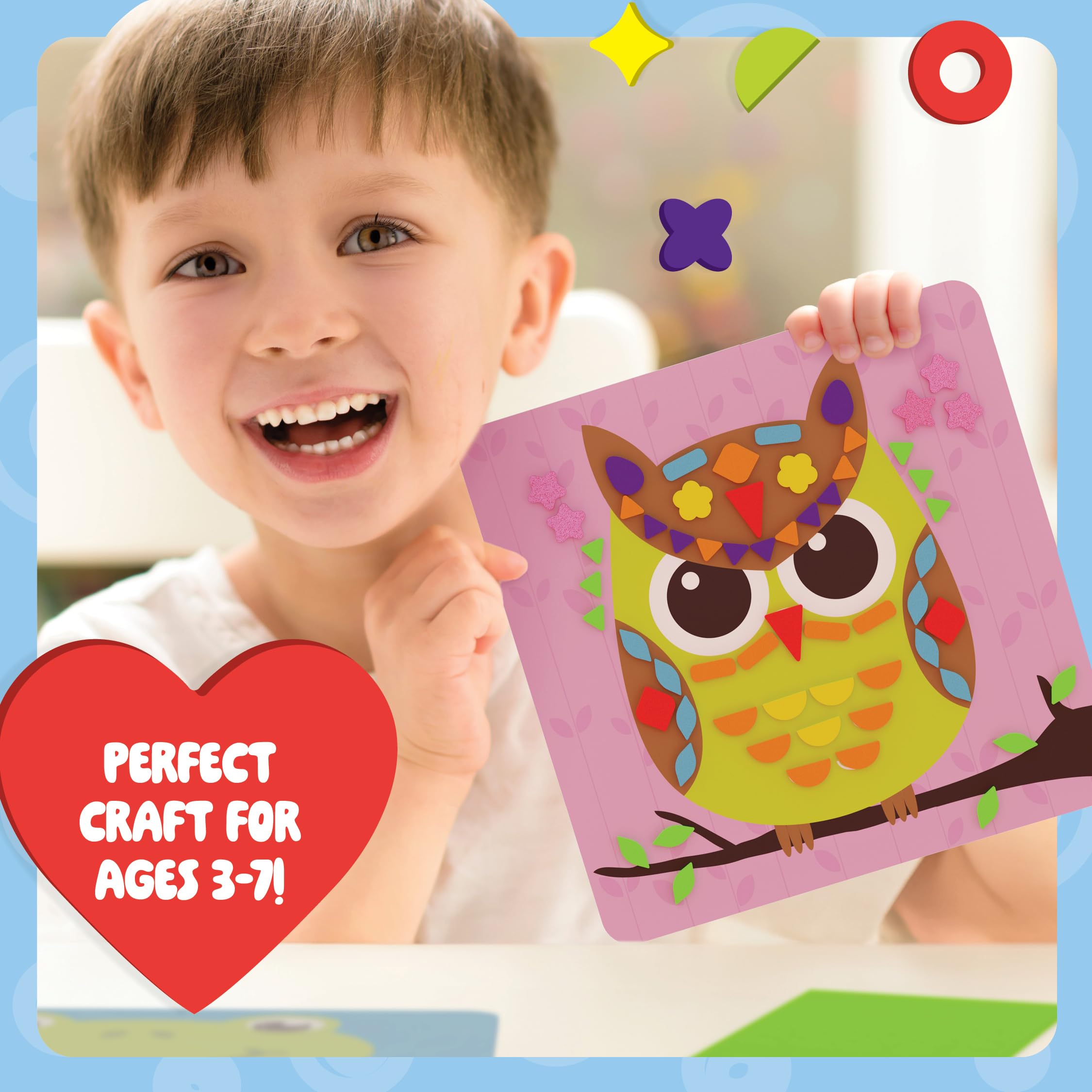 Dan&Darci peel-and-stick craft in action—easy for little hands.
