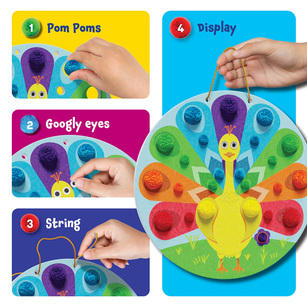 Dan & Darci Pom Pom Art butterfly design promotes tactile learning and focus.