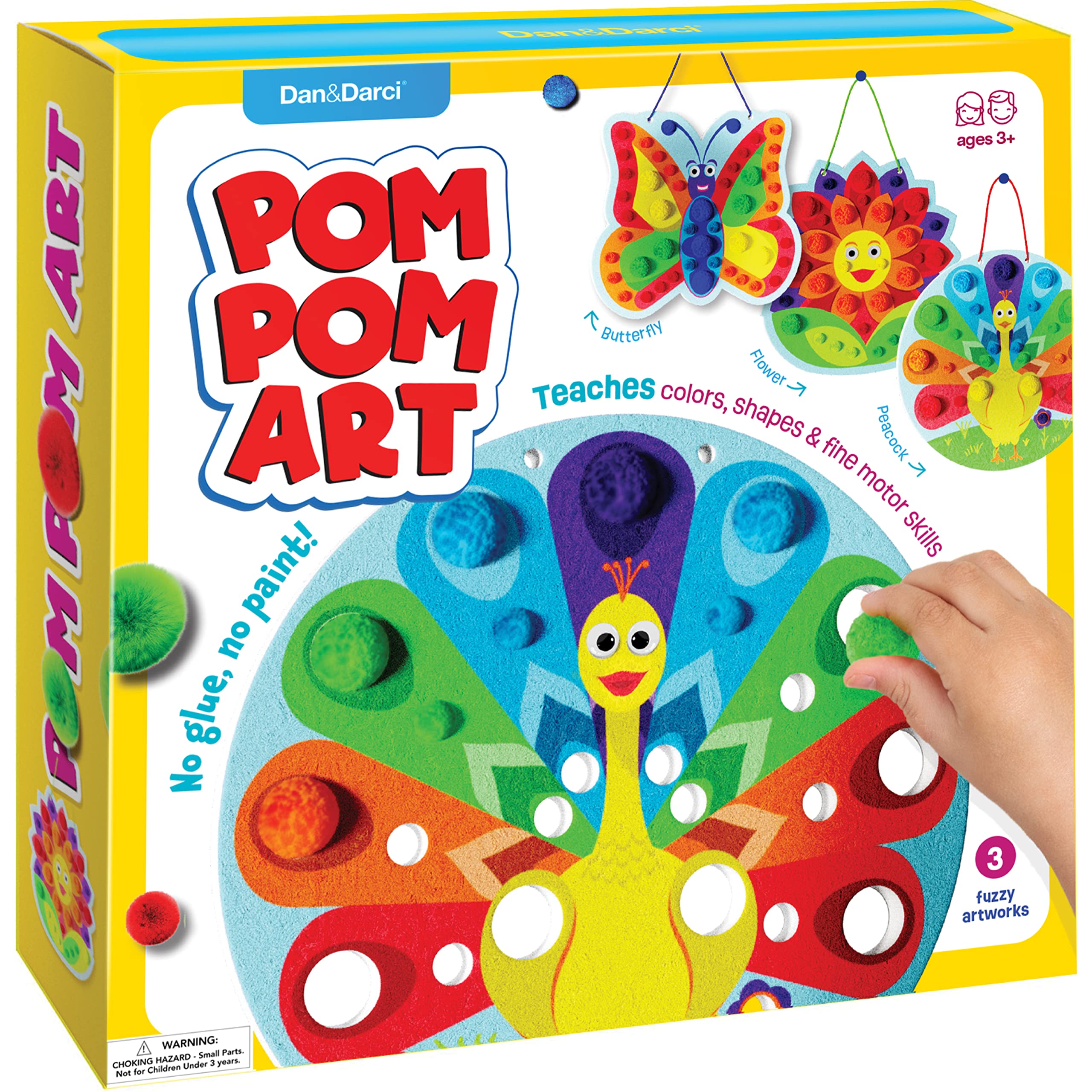 Dan & Darci Pom Pom Art kit sparks early motor skills during quiet time.