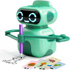 Dan&Darci Scribbly drawing robot guiding kids through step-by-step art.