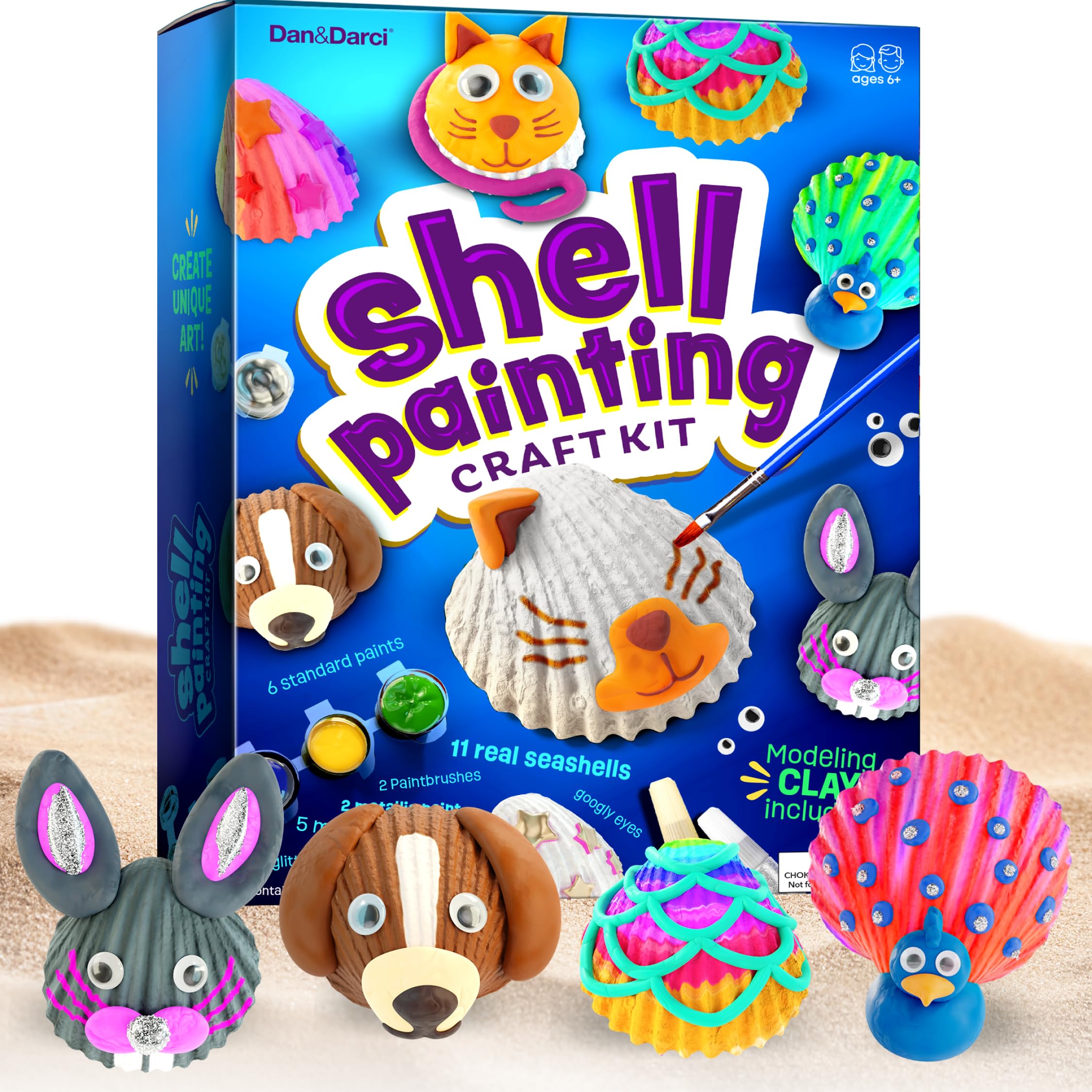 Dan & Darci Sea Shell Painting Kit seashells for art projects and keepsakes