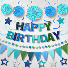 Danadia birthday banner blue 3D decor ideal as a vivid photo backdrop.
