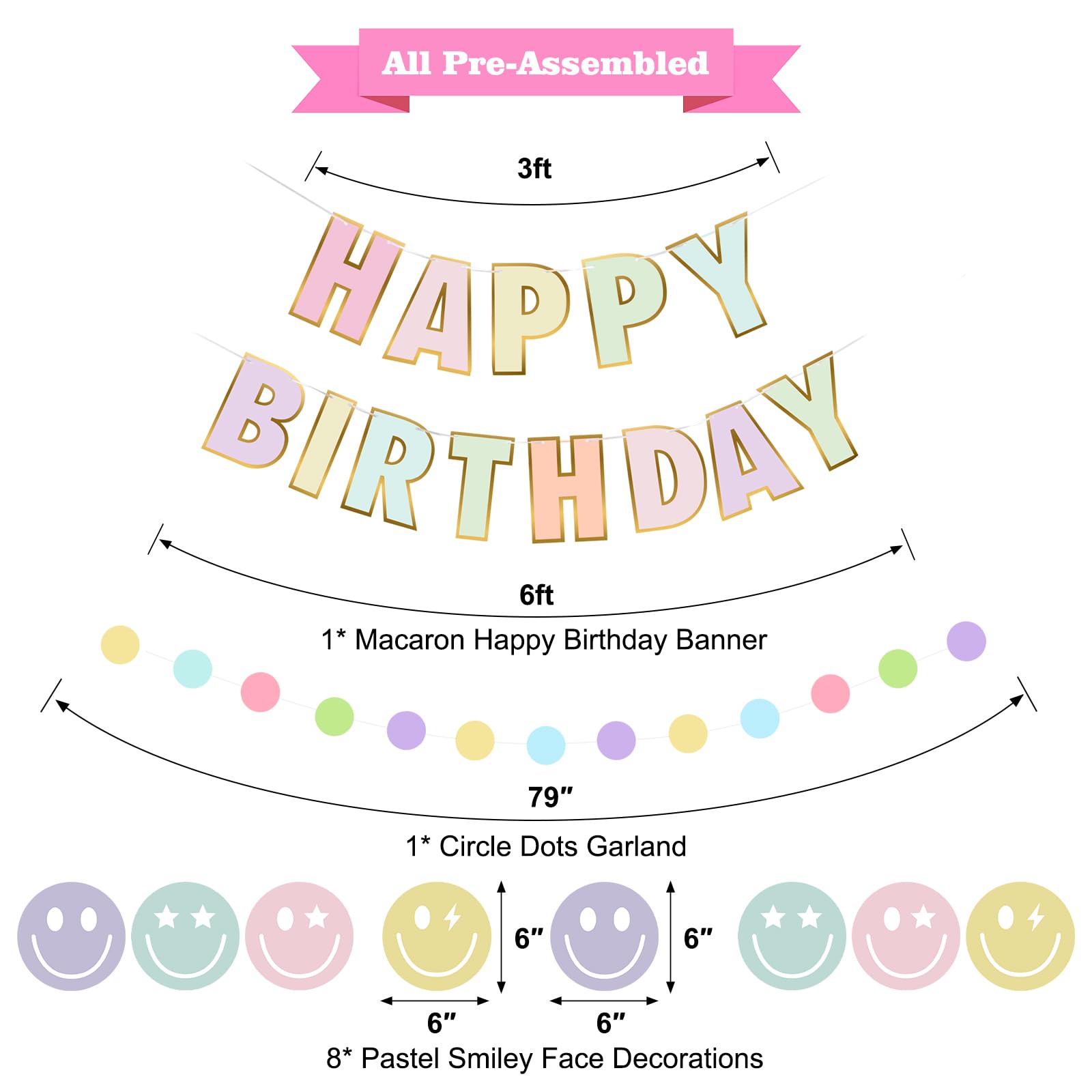 Danadia circle-dot garland adds pastel charm to your celebration backdrop
