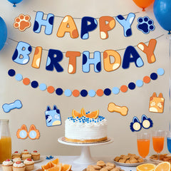 Danadia pre-strung birthday banner ready to hang instantly.