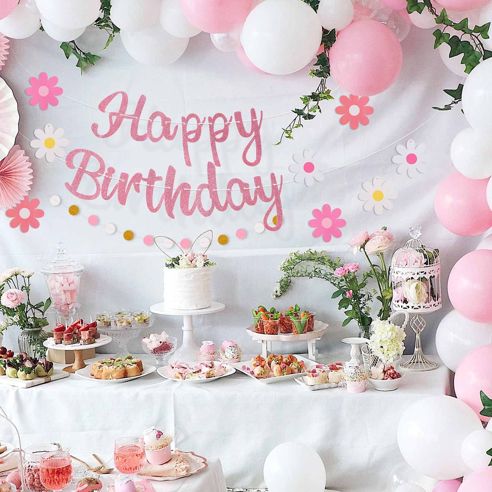 Danadia soft-pink party atmosphere banner suits intimate gatherings