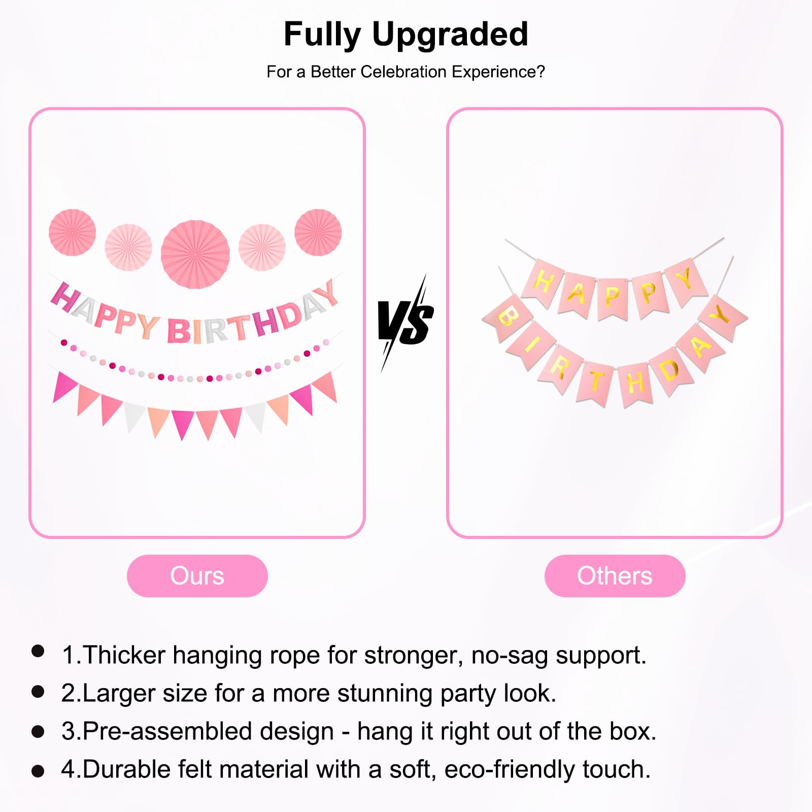 Danadia upgraded thick hanging rope provides extra strength for durable display.
