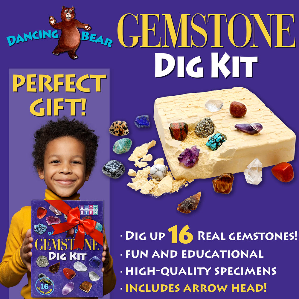 DANCING BEAR learning guide book offers step-by-step gem facts for kids.