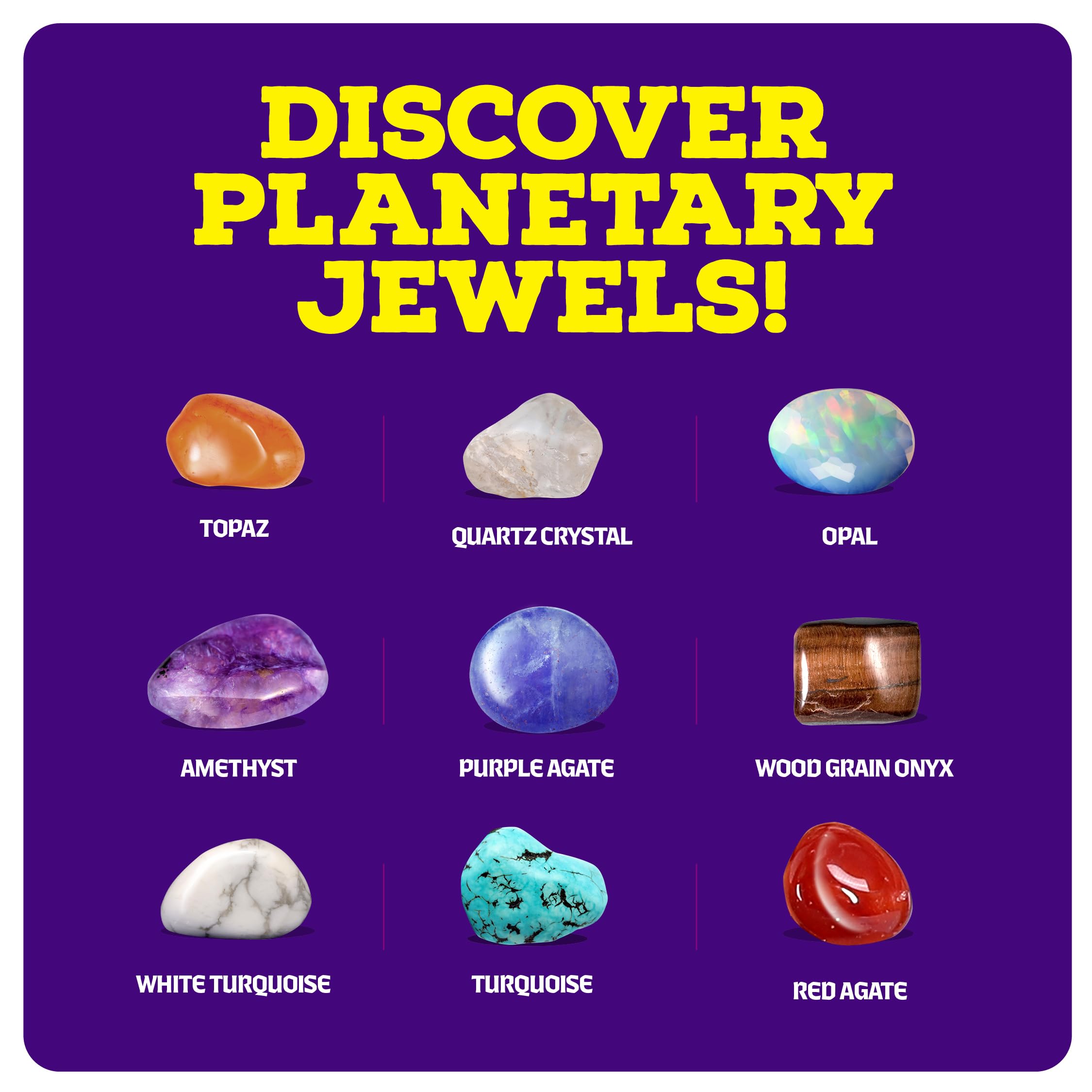 Dan&Darci Galaxy Gem Dig Kit planetary and gem learning cards for science facts