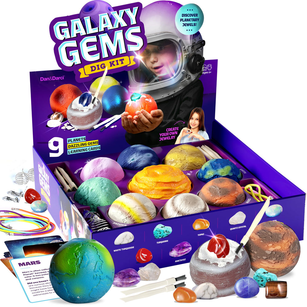Dan&Darci Galaxy Gem Dig Kit planet collection, nine colorful worlds to explore