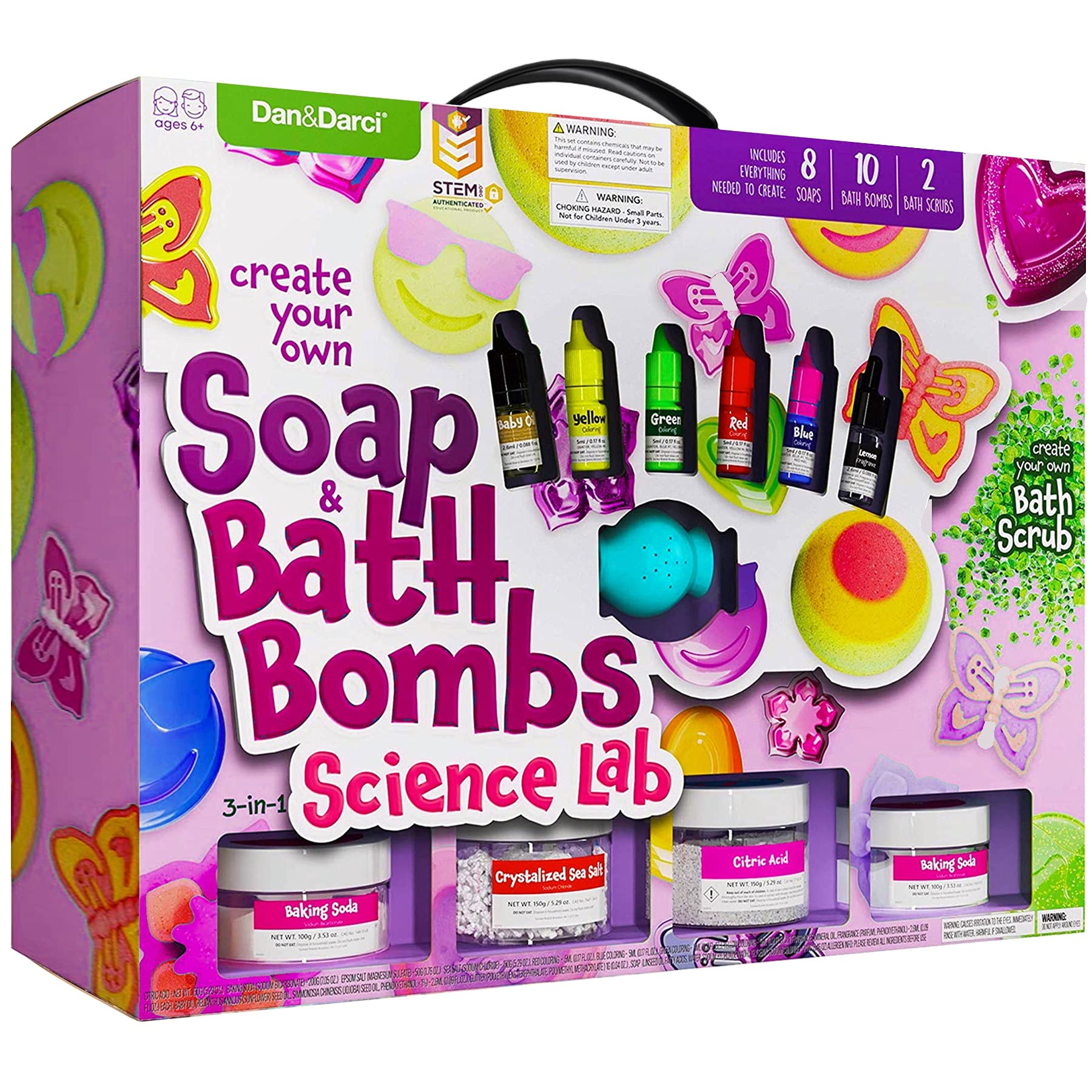 Dan&Darci soap and bath kit illustration guide shows kid-friendly project steps