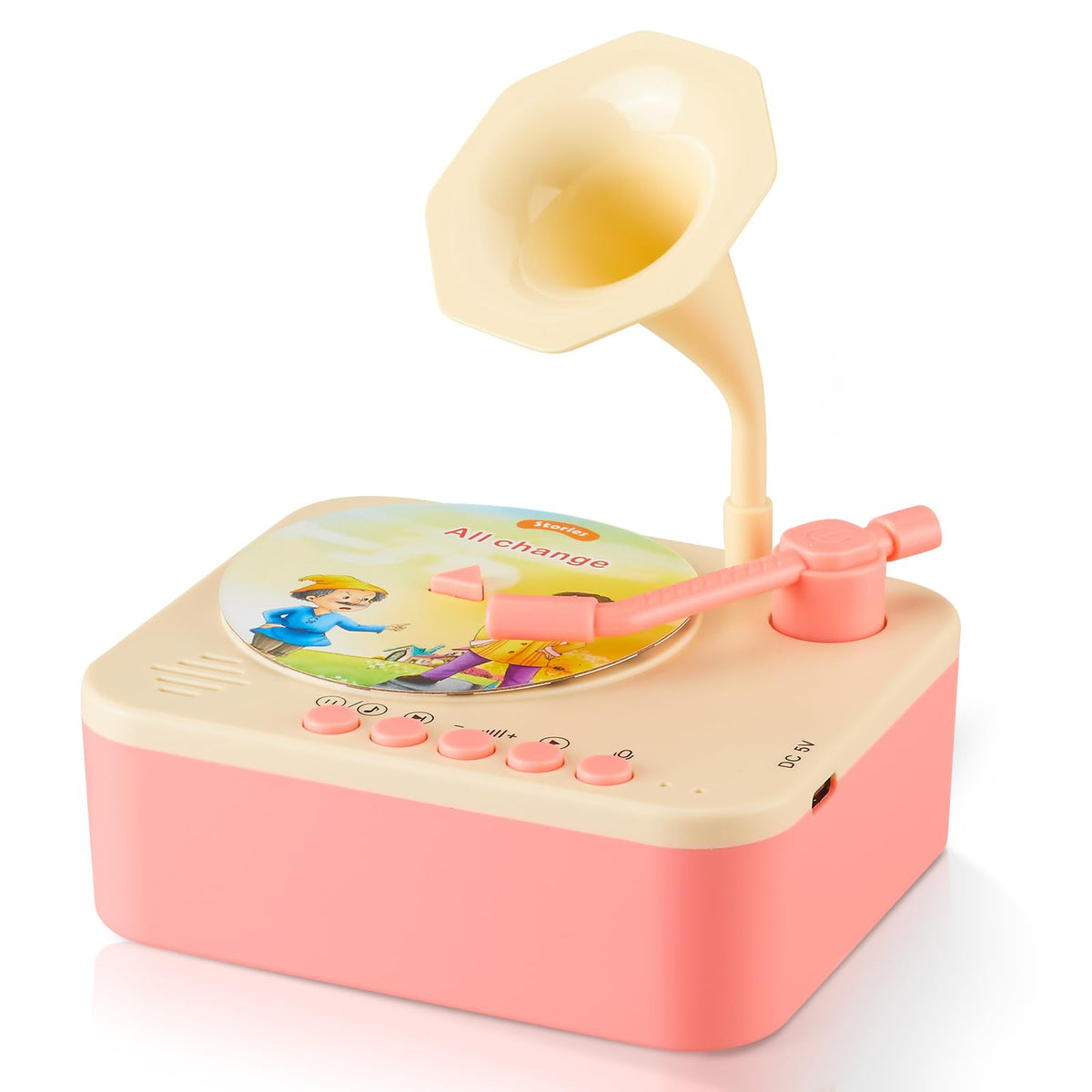 DANGKAEN Dreamy Pink gramophone toy inviting toddlers to explore music and storytelling
