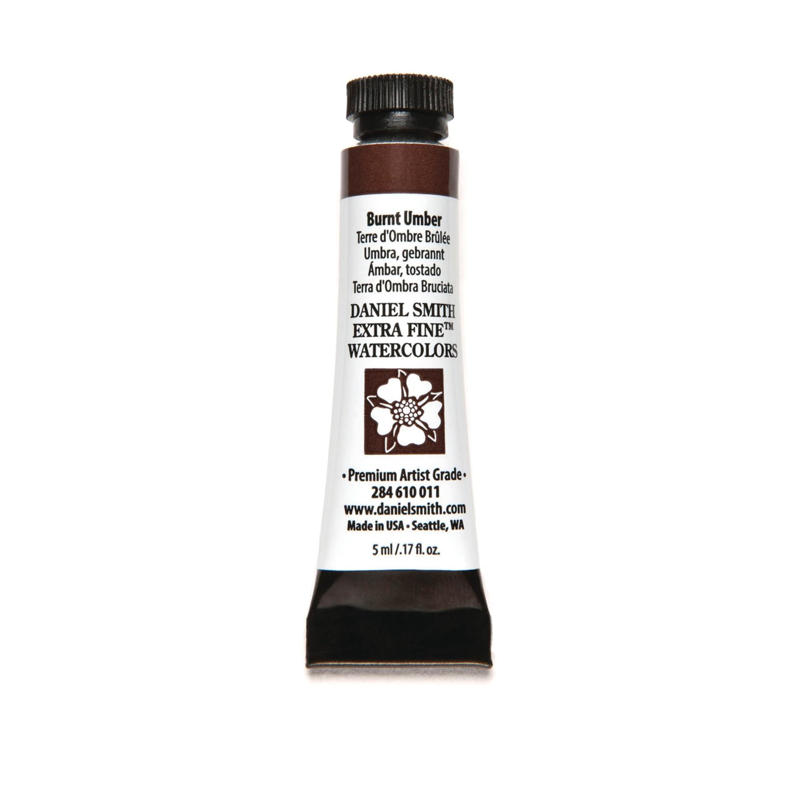 DANIEL SMITH Burnt Umber 5ml tube for rich earthy tones and detailed painting