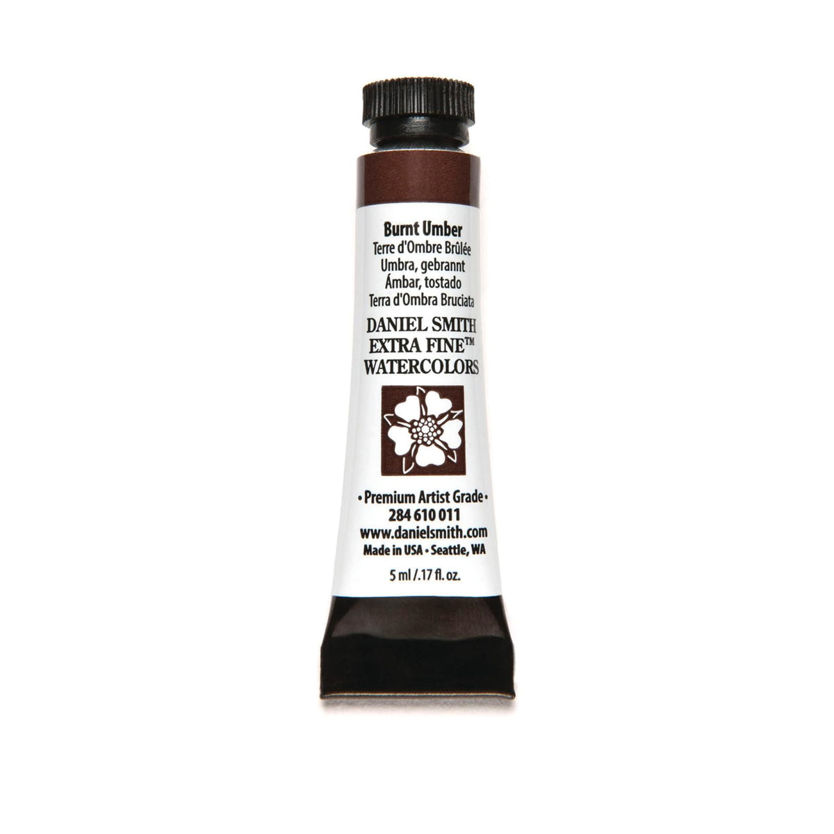 DANIEL SMITH Burnt Umber 5ml tube for rich earthy tones and detailed painting