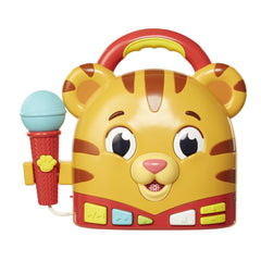 Daniel Tiger's Neighborhood sing along toy front view with built-in microphone for pretend karaoke