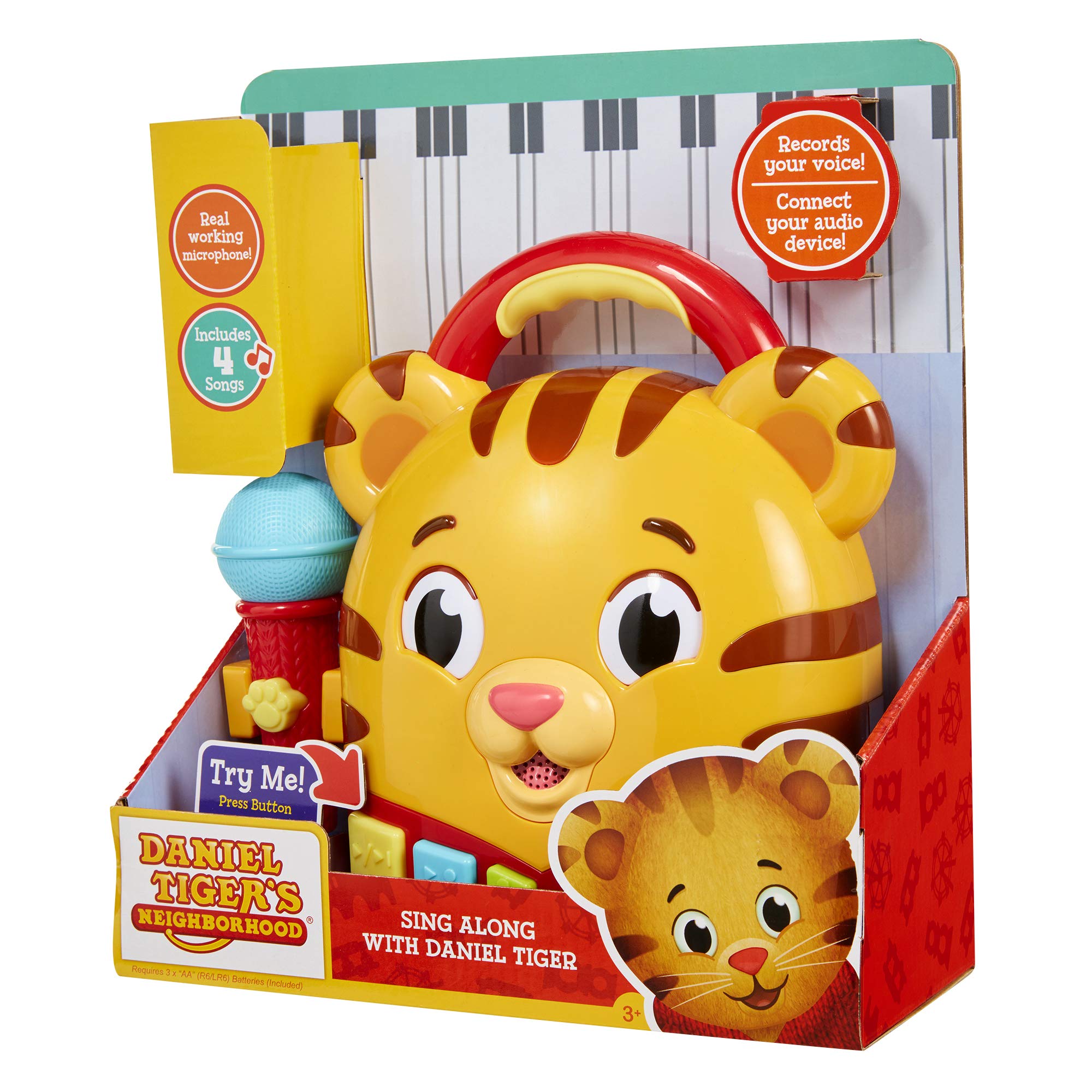 Portable handle of Daniel Tiger's sing along toy for easy carrying