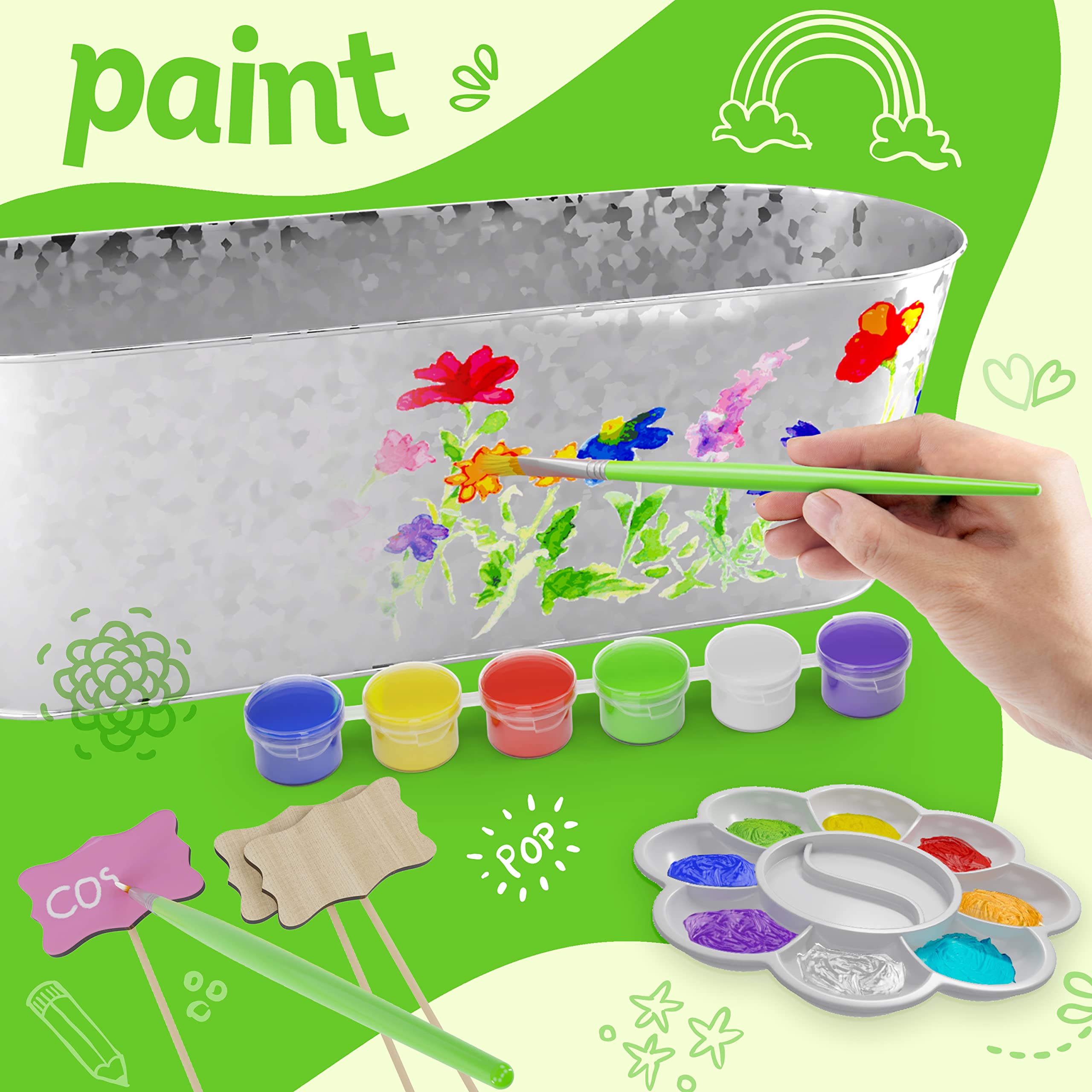 Dan&Darci six-color paint strip used to decorate the planter and markers.