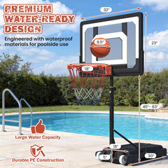 Danrelax pool basketball hoop base-fill highlights stability with water or sand