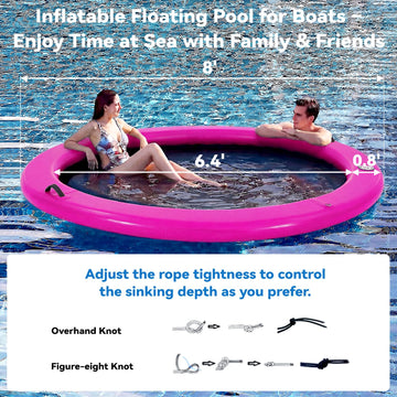 Danrelax Sunchill float ring hammock shows relaxed seating on water