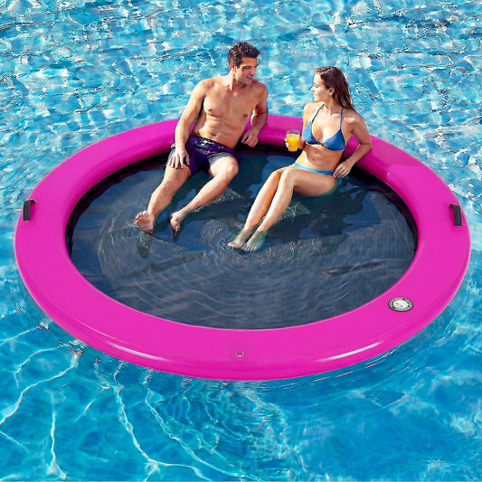 Danrelax Sunchill round dock 8ft on calm water, ample lounging space