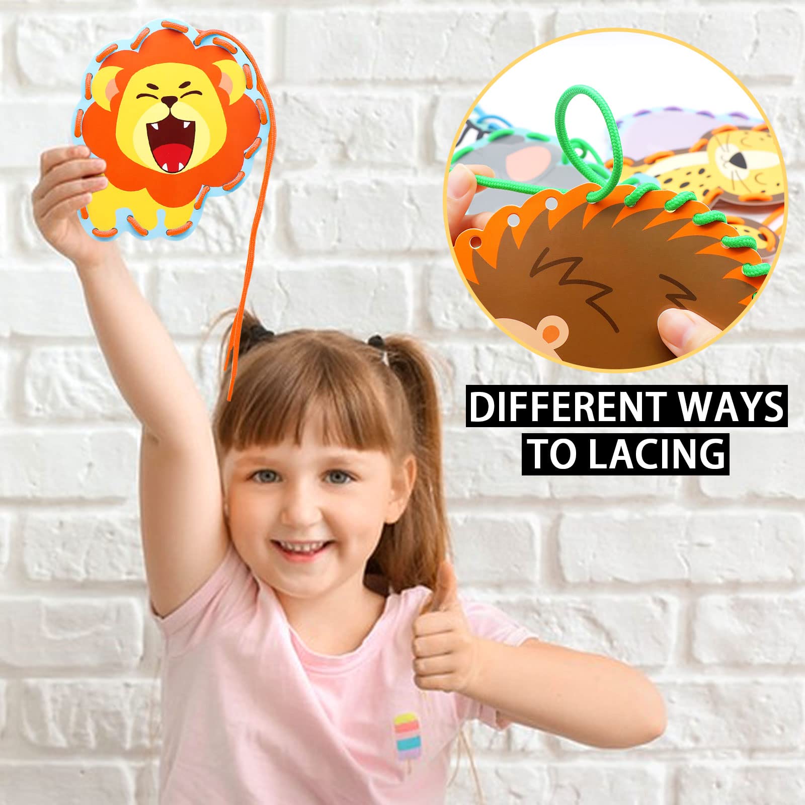 Dapaqami zebra lacing card supports pattern recognition and creativity.