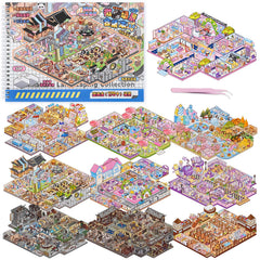 DAPUTOU 10pcs big-size scene stickers for DIY room decor and imaginative play.
