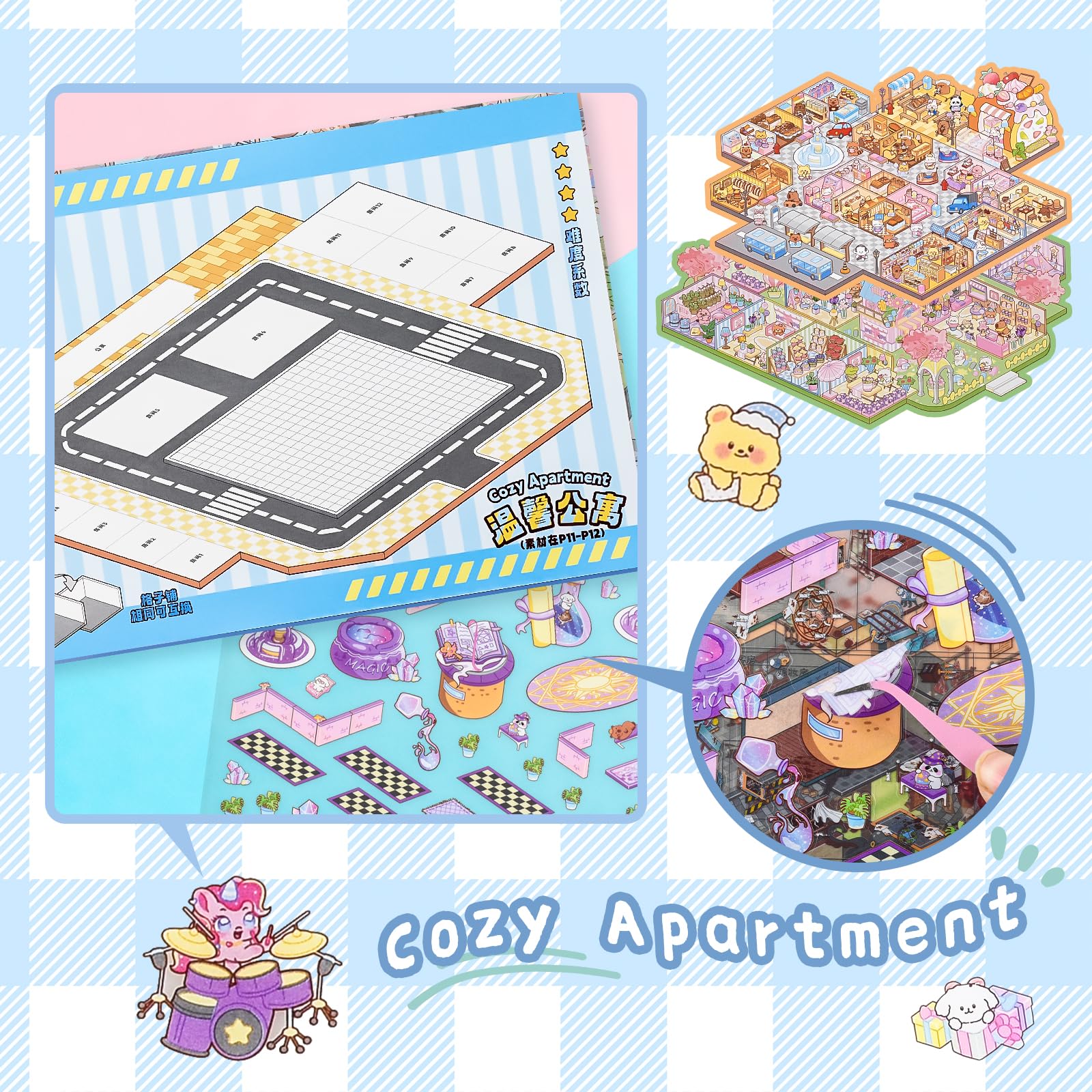 DAPUTOU included tweezer assists precise placement during DIY crafting.