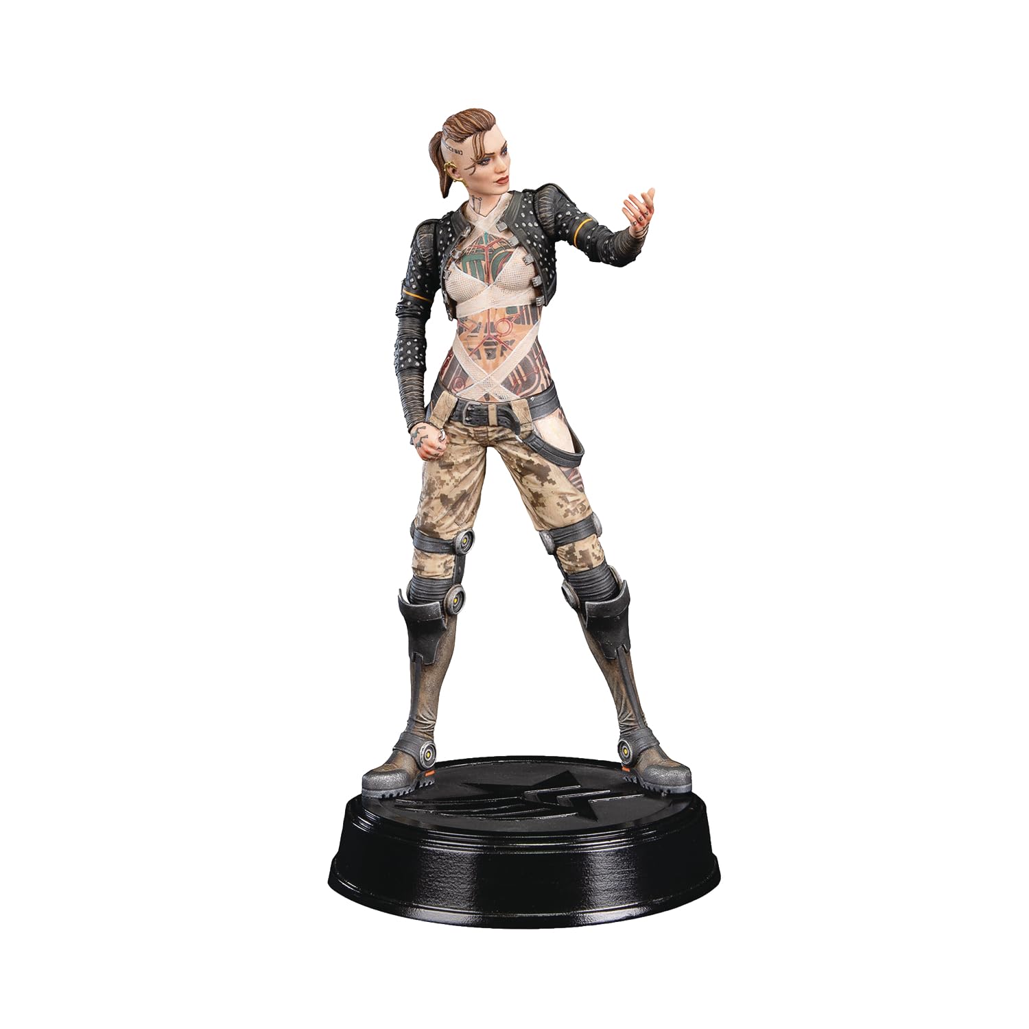 Dark Horse Deluxe Mass Effect Jack figure front view; detailed likeness for shelf display.