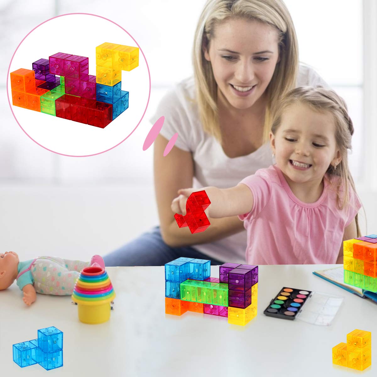 DASDAX Magic 3D Cubes compact design fits easily for on-the-go play.