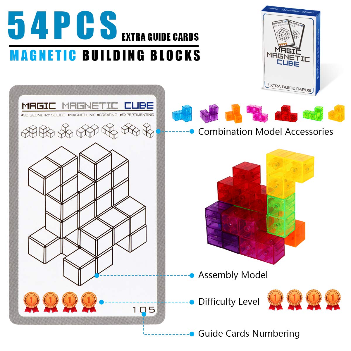 DASDAX Magic 3D Cubes food-grade ABS provide safe, non-toxic play.