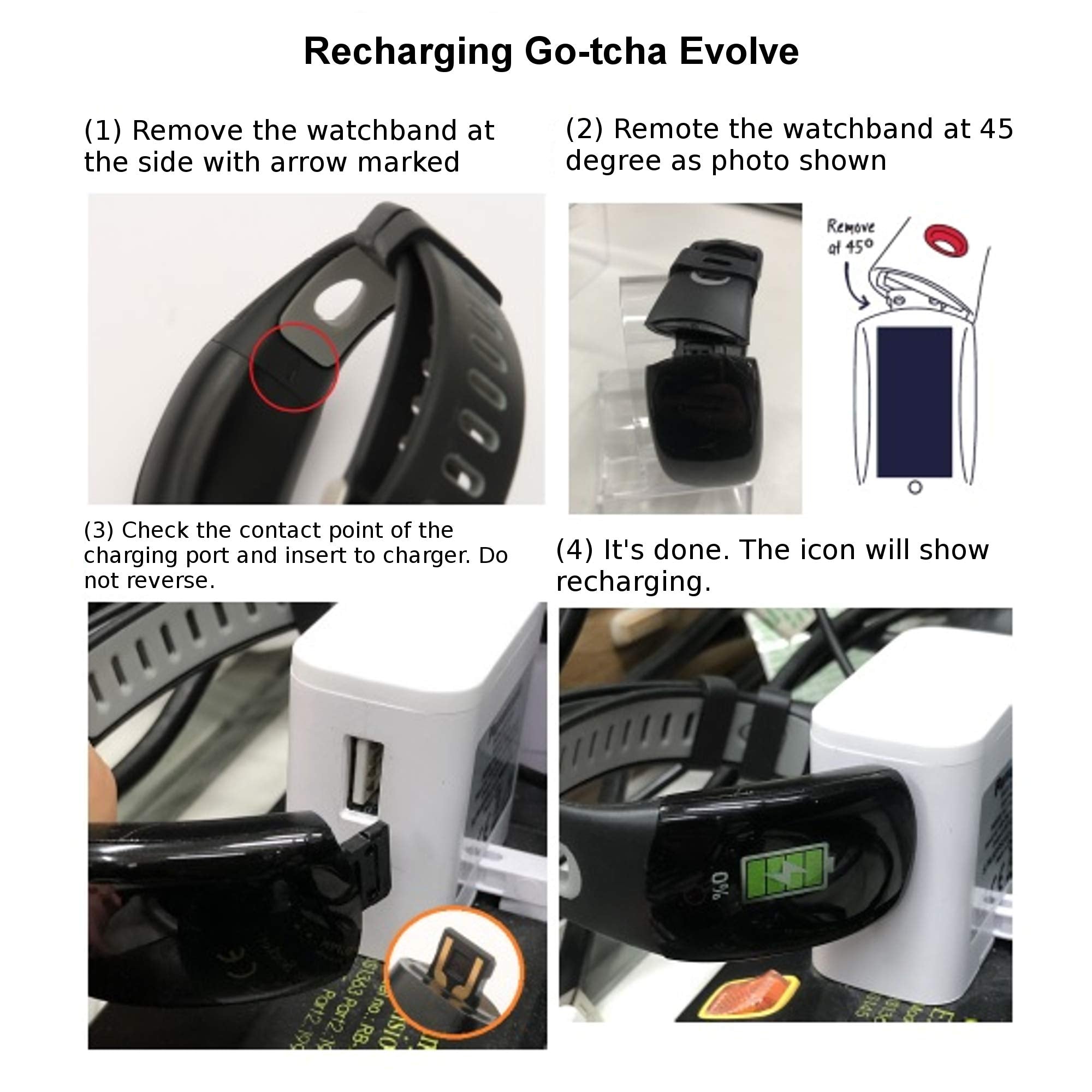 Pedometer on Go-tcha Evolve tracks steps for daily fitness goals.