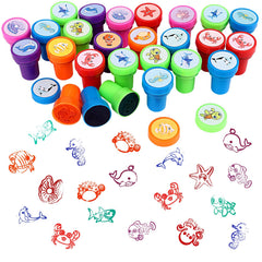 DAVAXI sea life stampers in vibrant colors for quick, self-inking ocean-themed art.