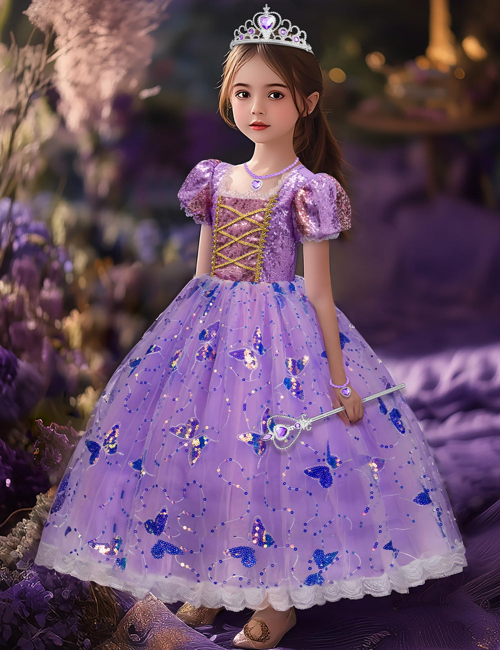 Davvew luminous accessory set for complete dress-up looks