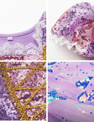 Davvew purple-toned princess dress for dreamy fairy-tale styling