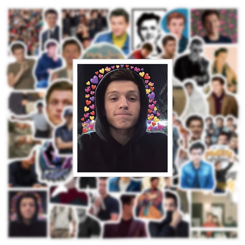 DAWINRK Tom Holland stickers decorate a skateboard with colorful urban art