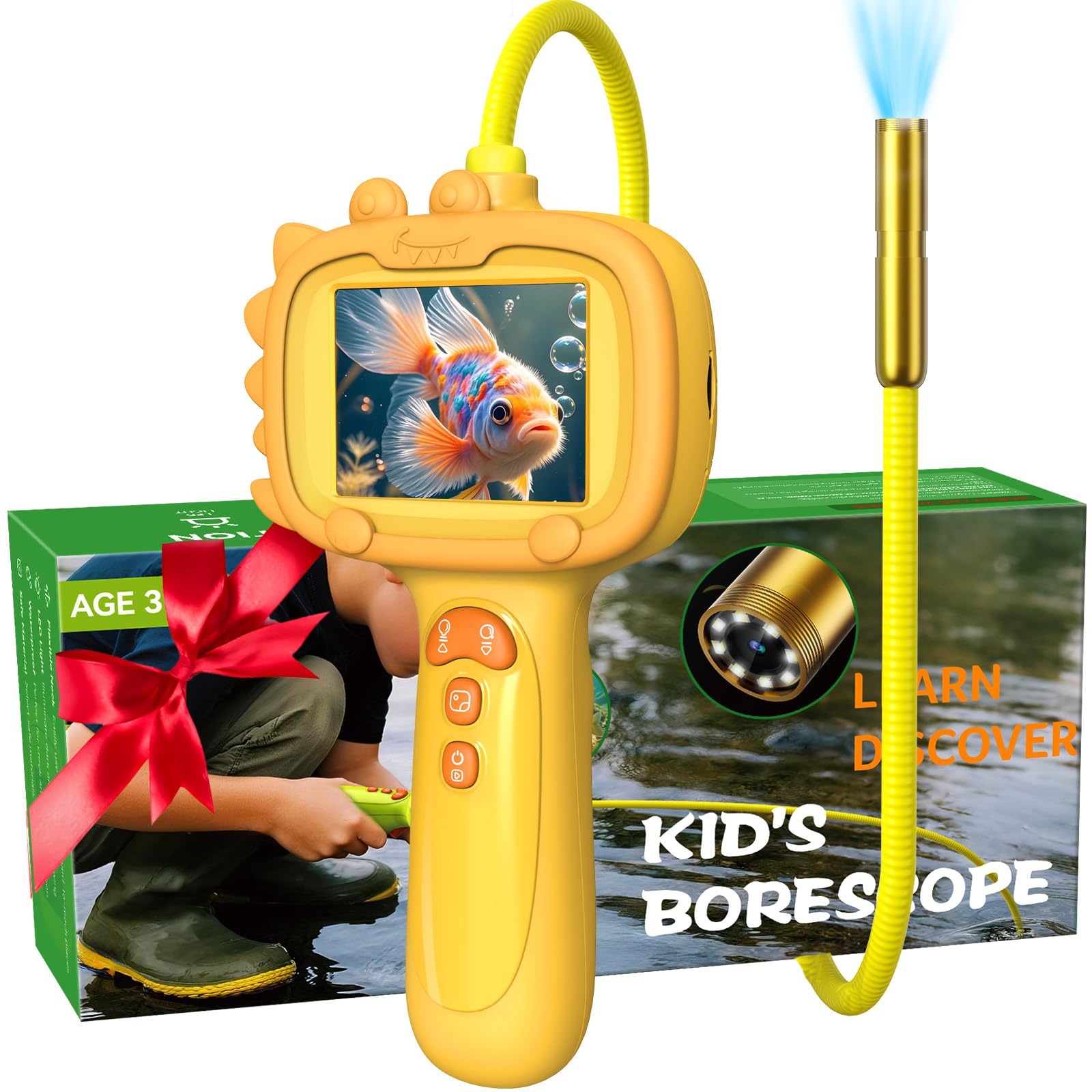 Daxiongmao borescope for kids shows live feed for hands-on exploration.